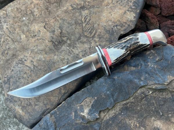  LEROY REMER BUCK 119 STAG HANDLES WITH CORAL END SPACERS
