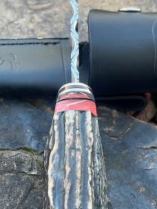  LEROY REMER BUCK 119 STAG HANDLES WITH CORAL END SPACERS