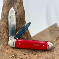 Vintage USA The IDEAL  2 Blade Folding Pocket Knife Yellow 3-1/2" Equal End (77)