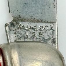 Vintage USA The IDEAL  2 Blade Folding Pocket Knife Yellow 3-1/2" Equal End (77)