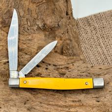 Imperial England Crown 2 Blade Yellow Folding Pen Pocket Knife Vintage (105)