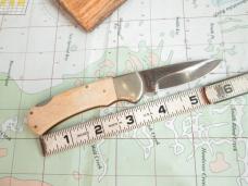 VTG EDGE MARK JAPAN 11-340 EXPLORER Smooth Bone Lockback KnifeC23