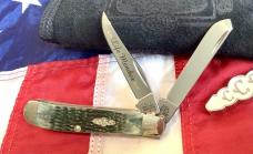 Case xx Collectors Club Life Member 2004 Mini Trapper Mdl# 6207 ACK w/ Alghny Mtn Green Bone Handles