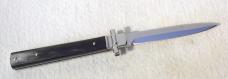 NEW A.G.A. CAMPOLIN 9" AUTOMATIC DOMINUS BRAZILIAN HORN LEVER LOCK, NICKEL SILVER BOLSTERS - W/BOX 
