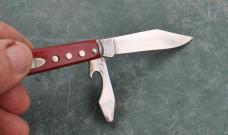 Lone Ranger Red 60th Anniv. 2 Blade Bail 3 1/8" Closed Factory Condition 1/2 Stop Tight Snaps Both