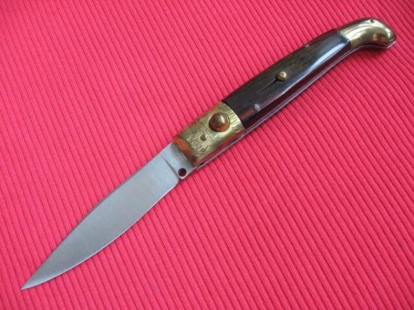 Vintage Italian Pattada Engraved Bolster Button Open/Close Switchblade Knife.