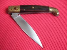 Vintage Italian Pattada Engraved Bolster Button Open/Close Switchblade Knife.