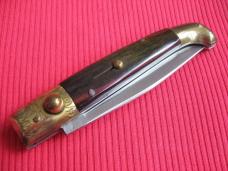 Vintage Italian Pattada Engraved Bolster Button Open/Close Switchblade Knife.