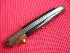 Vintage Italian Pattada Engraved Bolster Button Open/Close Switchblade Knife.