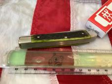 J A Henckels Trapper w/ Sweet Mountain Moss Green Bone Handles in Orig Box -NOS