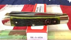 J A Henckels Trapper w/ Sweet Mountain Moss Green Bone Handles in Orig Box -NOS