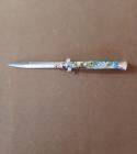 "SUPER NICE" 11" 4mm POLISHED "" FRANK BELTRAME BAYONET BLADE WITH "BLUE BRIAR WOOD HANDLES