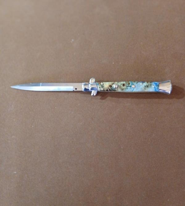 "SUPER NICE" 11" 4mm POLISHED "" FRANK BELTRAME BAYONET BLADE WITH "BLUE BRIAR WOOD HANDLES