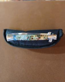 "SUPER NICE" 11" 4mm POLISHED "" FRANK BELTRAME BAYONET BLADE WITH "BLUE BRIAR WOOD HANDLES