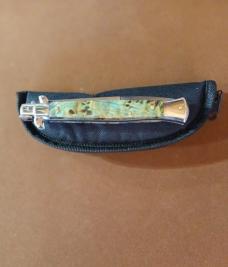 "SUPER NICE" 11" 4mm POLISHED "" FRANK BELTRAME BAYONET BLADE WITH "BLUE BRIAR WOOD HANDLES