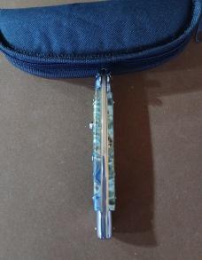 "SUPER NICE" 11" 4mm POLISHED "" FRANK BELTRAME BAYONET BLADE WITH "BLUE BRIAR WOOD HANDLES