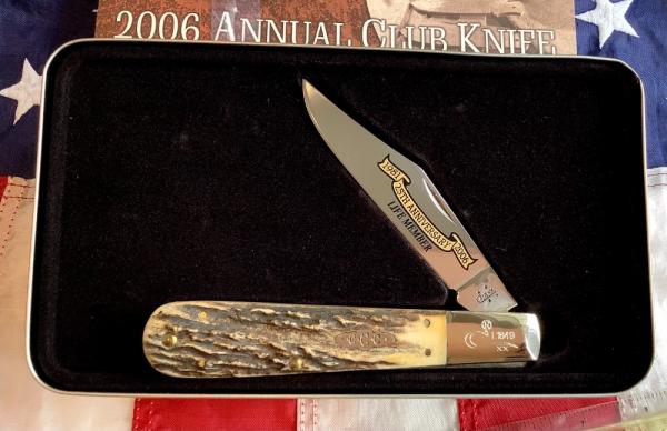 Case xx collectors club knife. 2006 Big Ole Daddy Barlow (Mdl# 5143) w/ Gnarly Stag Handles -NOS Case xx collectors club knife. 2006 Big Ole Daddy Barlow (Mdl# 5143) w/ Gnarly Stag Handles -NOS
