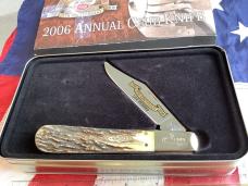 Case xx collectors club knife. 2006 Big Ole Daddy Barlow (Mdl# 5143) w/ Gnarly Stag Handles -NOS