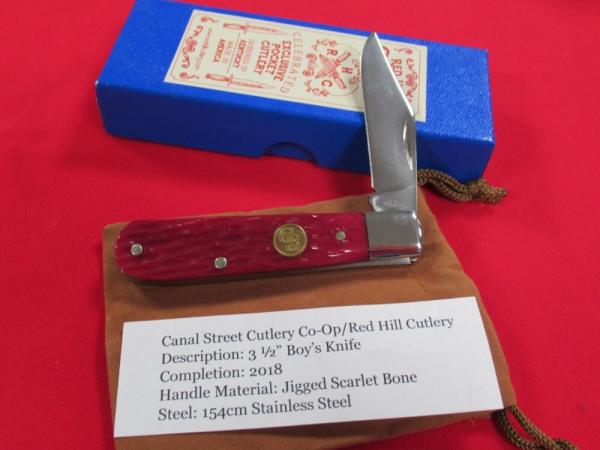 Canal Street Co-Op/Red Hill Cutlery 2018 Scarlett Red Boys Knife 