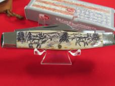 Case XX Autumn Bone Large Stockman /ELK Scrimshaw on Back Pattern#6375CV