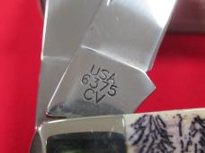 Case XX Autumn Bone Large Stockman /ELK Scrimshaw on Back Pattern#6375CV