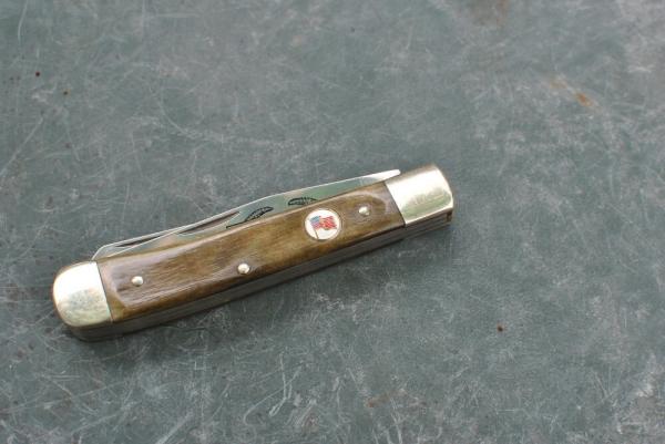 United Boker Solingen  Germany American Combat Veteran Factory Mint Stockman 4" Closed Colored Blade