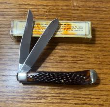 VINTAGE '74-'83 SCHRADE NY USA 293 TWO BLADE POCKET KNIFE - 293 VIEW TUBE BOX 3 7/8" CLOSED 