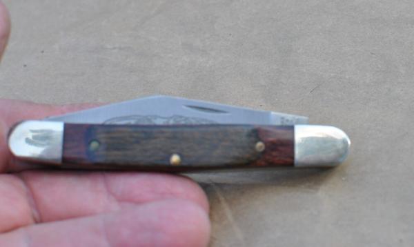 Parker Edwards 3 Blade Stockman Dark Wood Made in Alabama Not Damascus Factory Mint 1984-87 Mfg.