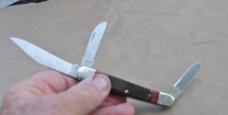 Parker Edwards 3 Blade Stockman Dark Wood Made in Alabama Not Damascus Factory Mint 1984-87 Mfg.
