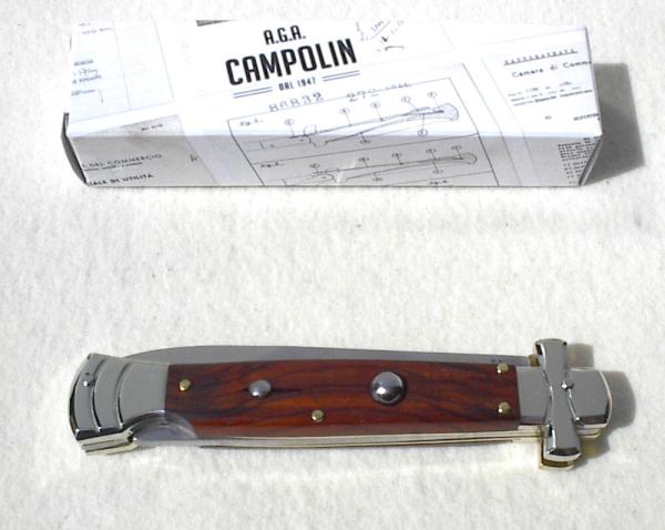 NEW A.G.A. CAMPOLIN 9" MALTESE EXOTIC COCOBOLO WOOD MODIFIED BAYONET BLADE NICKEL SILVER BOLSTERS
