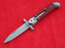 **SALE** 8" Swinguard Leverlock  switchblade knife rosewood Handles fileworked backspring II