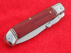 **SALE** 8" Swinguard Leverlock  switchblade knife rosewood Handles fileworked backspring II
