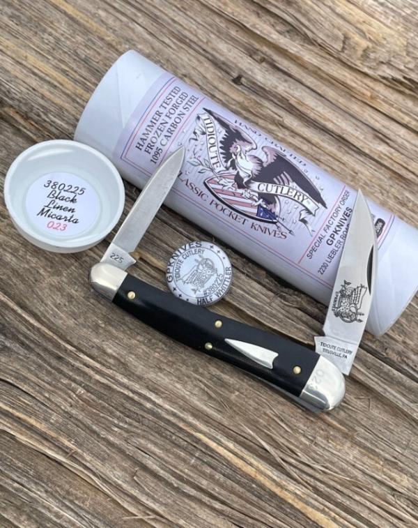 GEC TIDIOUTE ** SFO 380225 BLACK LINEN MICARTA HALF WHITTLER
