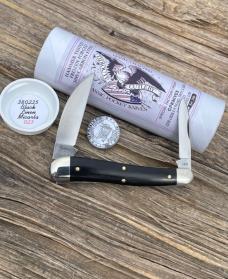 GEC TIDIOUTE ** SFO 380225 BLACK LINEN MICARTA HALF WHITTLER