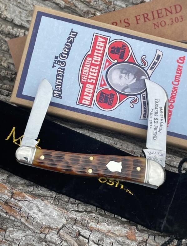GEC ** MAHER & GROSH 38 PATTERN ANTIQUE BONE FARMER'S FRIEND