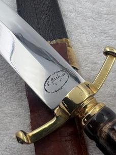 Custom Made Double Edge Blade Dagger With Beautiful Carved Handle