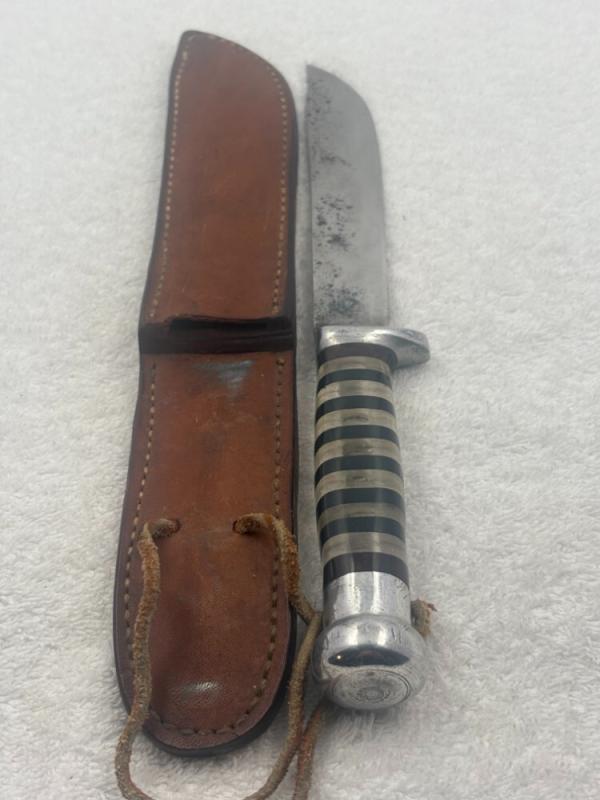 World War II Theater Knife 10 7/8" With Leather Sheath