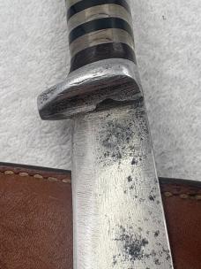 World War II Theater Knife 10 7/8" With Leather Sheath