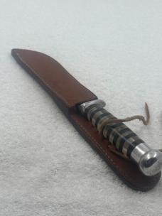 World War II Theater Knife 10 7/8" With Leather Sheath