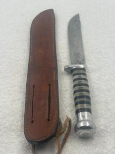 World War II Theater Knife 10 7/8" With Leather Sheath