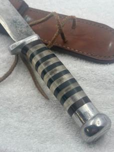 World War II Theater Knife 10 7/8" With Leather Sheath