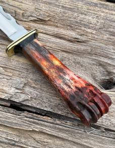  LEROY REMER BUCK 120 GENERAL BRASS GUARD WILDEBEEST WITH GOLD ONYX TRIM #10
