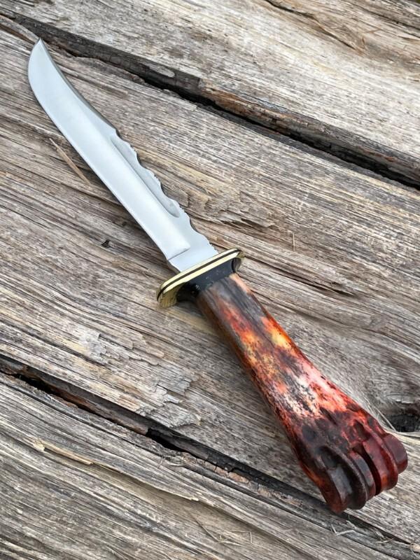  LEROY REMER BUCK 120 GENERAL BRASS GUARD WILDEBEEST WITH GOLD ONYX TRIM #10