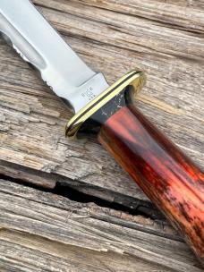  LEROY REMER BUCK 120 GENERAL BRASS GUARD WILDEBEEST WITH GOLD ONYX TRIM #10