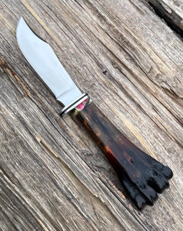  LEROY REMER BUCK 103 SKINNER ALUMINUM GUARD GOLD WEB ONYX TRIM WILDEBEEST WITH SHEATHTRIM #8