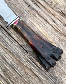  LEROY REMER BUCK 103 SKINNER ALUMINUM GUARD GOLD WEB ONYX TRIM WILDEBEEST WITH SHEATHTRIM #8