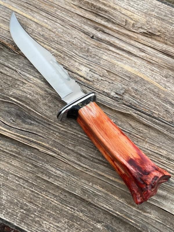  LEROY REMER BUCK 119 ALUMINUM GUARD ZEBRA BONE WITH GOLD WEB ONYX TRIM #7