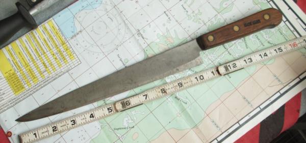 VTG MASE BROS 10" Blade Chef's Kitchen Knife Full Tang Wood Handle B74