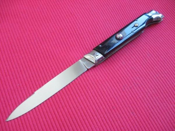 Vintage Italian INDIANA 9" Slant Bolster HORN Switchblade Knife