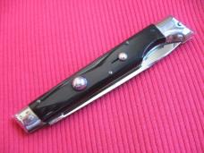 Vintage Italian INDIANA 9" Slant Bolster HORN Switchblade Knife